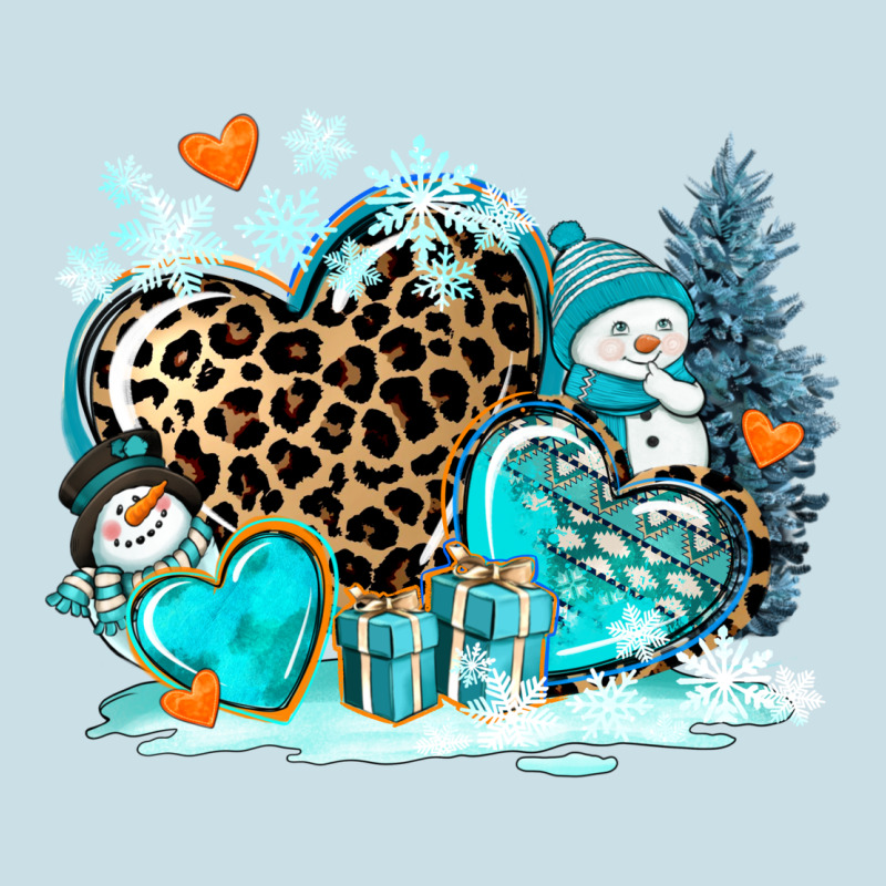 Winter Hearts With Snowmans Ladies Tee by AdoDesignShop | Teevron