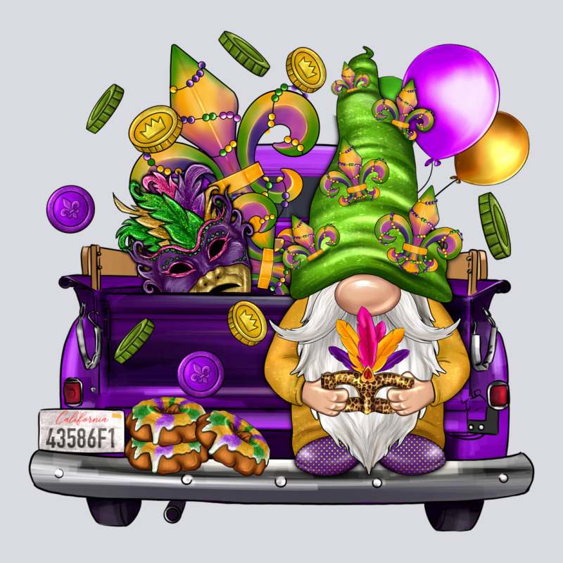 Mardi Gras Gnome On The Truck Zipper Hoodie by NancyCooperArtShop | Teevron