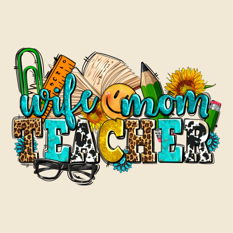 Wife Mom Teacher With Sunflowers Premium Tee by AdoDesignShop | Teevron