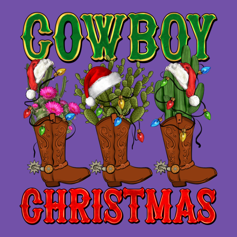 Cowboy Christmas Boots Cactus Premium Sweatshirt by CowGirlArtShop | Teevron
