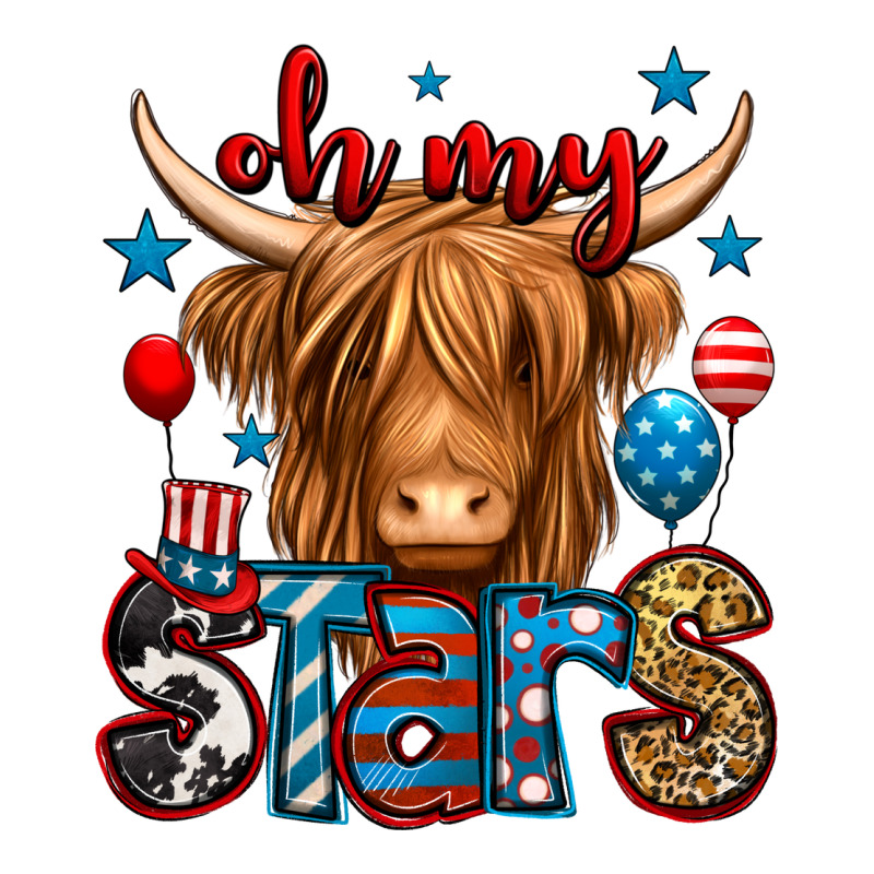 Oh My Stars 4th Of July Shaggy Cow Premium Tee by Jasminsmagicworld | Teevron