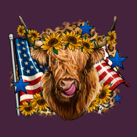 4th Of July Shaggy Cow Leopard Background Premium Tee | Teevron