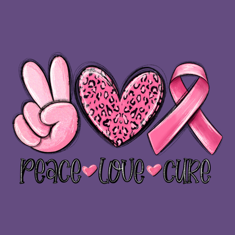 Peace Love Cure Breast Cancer Vintage Hoodie by MaliasSmallBusiness | Teevron