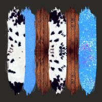 Western Farm Life Cowhide Wood Blue Glitter Brush Stroke Heavy Core Tee | Teevron