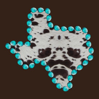 Texas Map Cowhide Turquoise Gemstone Heavy Core Tee | Teevron