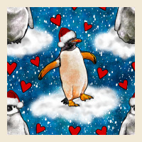 Christmas Penguin And Heart Seamless Pattern Ladies Tee | Teevron