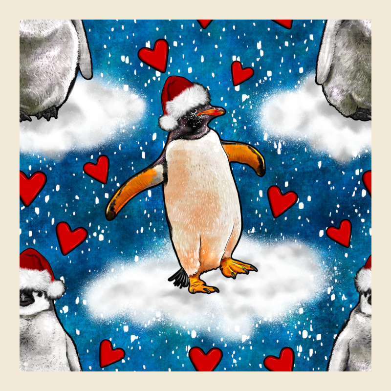 Christmas Penguin And Heart Seamless Pattern Ladies Tee by BundleAndBundleShop | Teevron