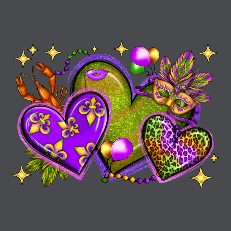 Mardi Gras Hearts Zipper Hoodie by NancyCooperArtShop | Teevron