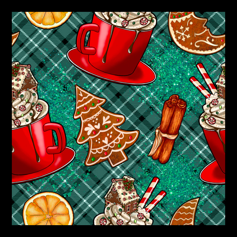 Christmas Hot Chocolate And Cookie Seamless Pattern Ladies Tee by BundleAndBundleShop | Teevron