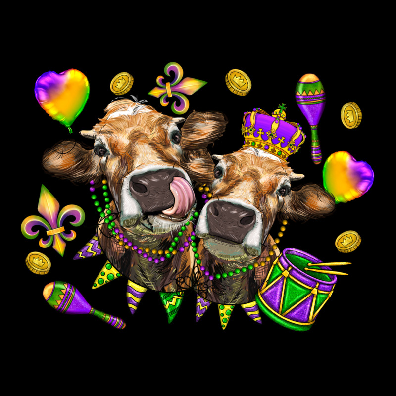 Mardi Gras Heifers Zipper Hoodie by NancyCooperArtShop | Teevron