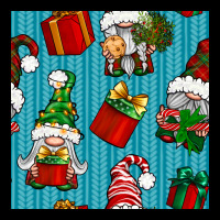 Christmas Gnomes And Gift Box Seamless Pattern Ladies Tee | Teevron