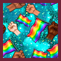 Pride Lgbtq Hands With Flag Seamless Pattern Long Sleeve Tee | Teevron