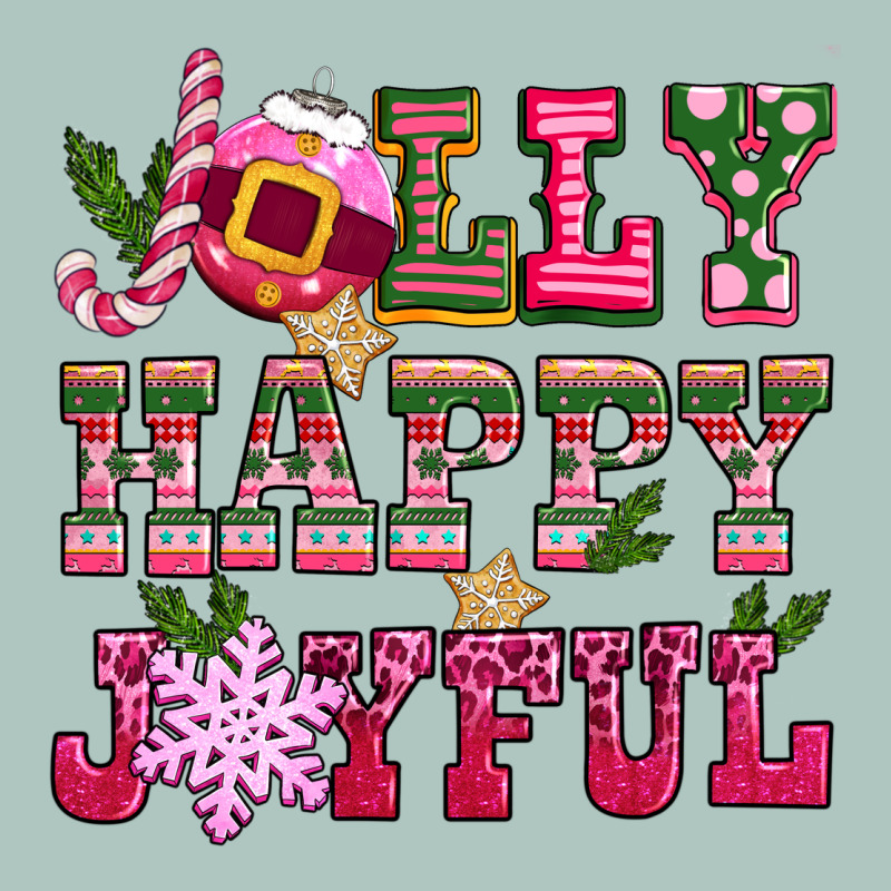 Jolly Happy Joyful Pink Christmas Premium Sweatshirt by CowGirlArtShop | Teevron
