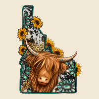 Idaho Map Long Haired Cow Premium Tee | Teevron