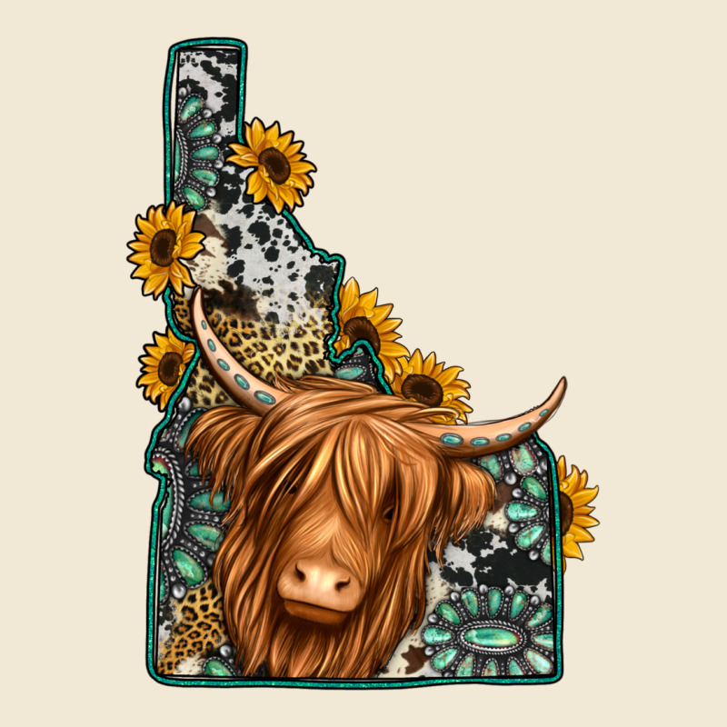 Idaho Map Long Haired Cow Premium Tee by Jasminsmagicworld | Teevron