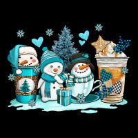 Winter Snowman Coffee Cups Ladies Tee | Teevron