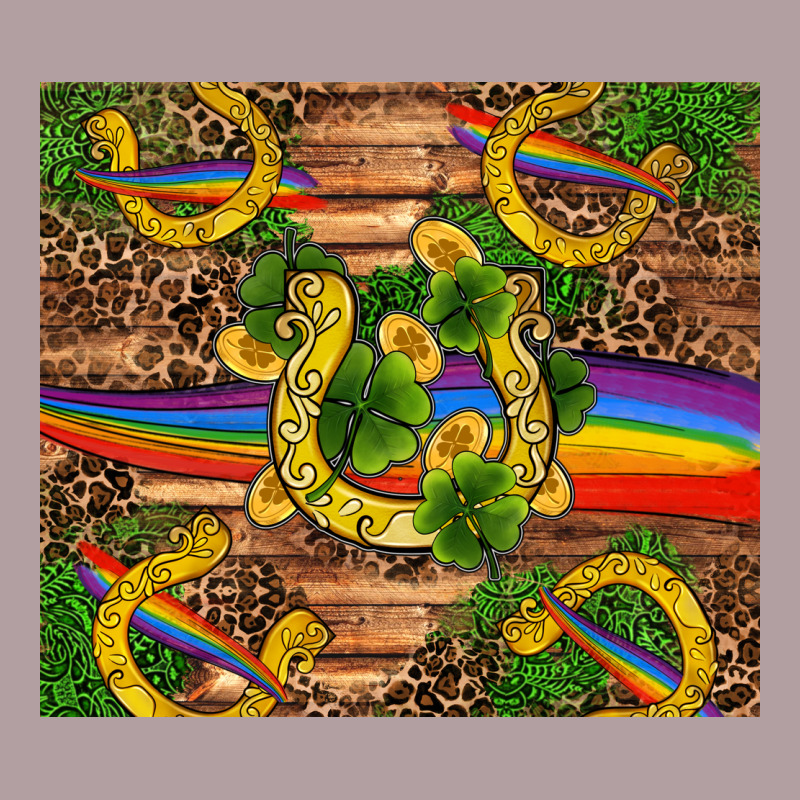 St Patricks Day Horseshoe Shamrock Rainbow Gold Vintage Hoodie by RanaPortraitStore | Teevron