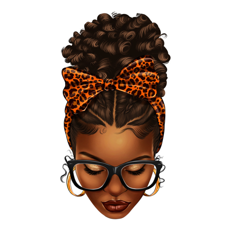 Afro Messy Bun Orange Leopard Bow Zipper Hoodie by texasbilliewilder | Teevron