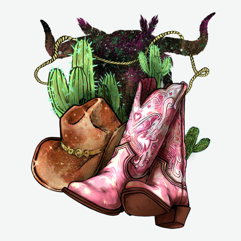 Cowgirl Boots Hat Horns Cactus Urban Heavy Tee by NancyCooperArtShop | Teevron