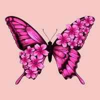 Floral Pink Butterfly Urban Heavy Tee | Teevron
