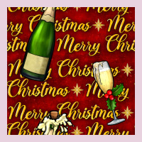 Merry Christmas Champagne Seamless Pattern Ladies Tee | Teevron