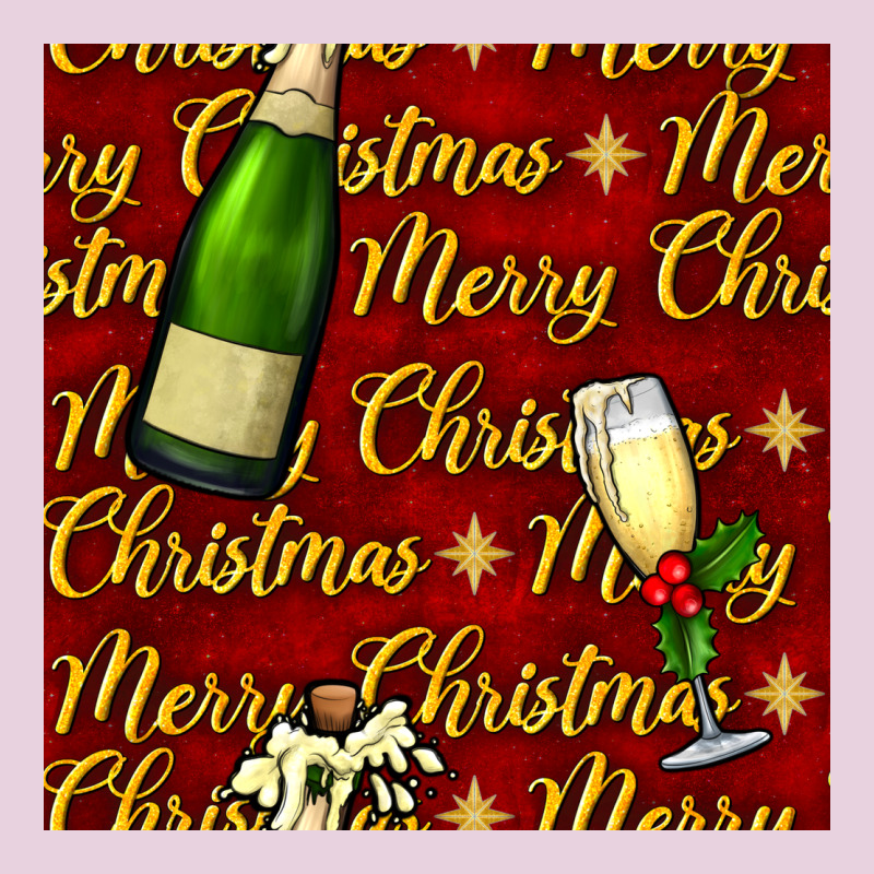 Merry Christmas Champagne Seamless Pattern Ladies Tee by BundleAndBundleShop | Teevron
