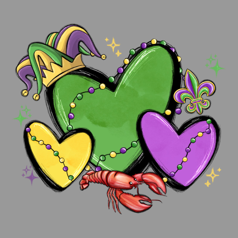 Mardi Gras Hearts Vintage Hoodie by MaliasSmallBusiness | Teevron
