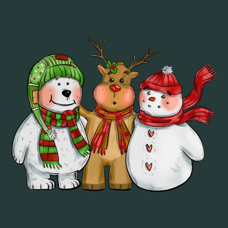Christmas Polar Bear Reindeer And Snowman Premium Sweatshirt by CowGirlArtShop | Teevron
