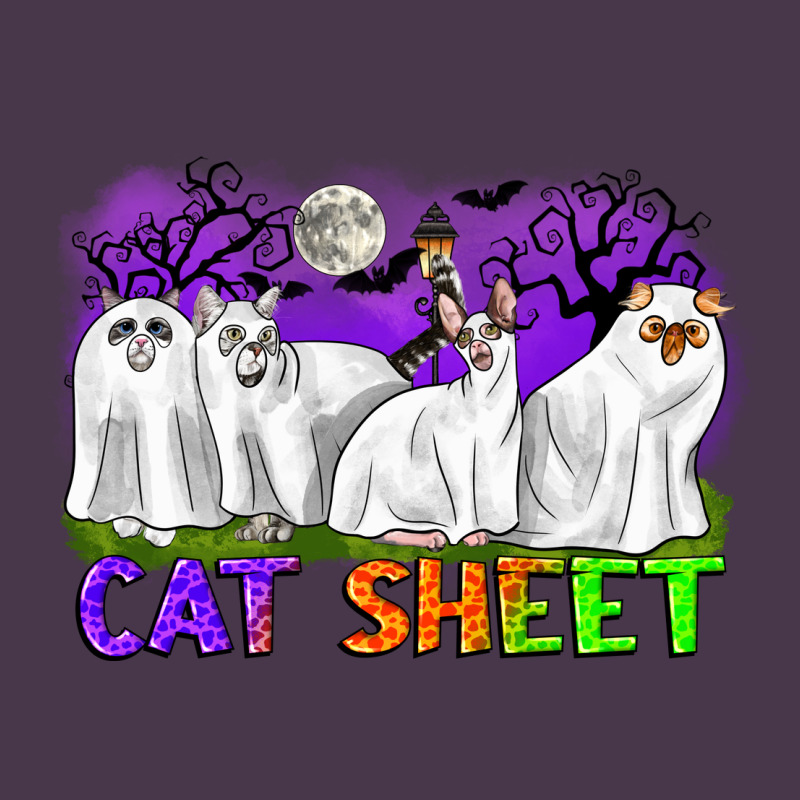 Cat Sheet Ghost Cats Halloween Heavyweight Hoodie by CowGirlArtShop | Teevron
