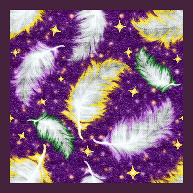 Mardi Gras Feathers Seamless Pattern Long Sleeve Tee by BundleAndBundleShop | Teevron