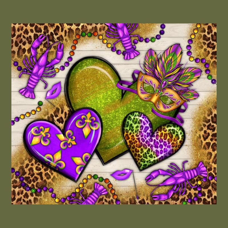 Mardi Gras Hearts Tumbler Bbs Long Sleeve Tee by BundleAndBundleShop | Teevron