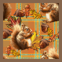 Fall Squirrel And Plaid Seamless Premium Tee | Teevron