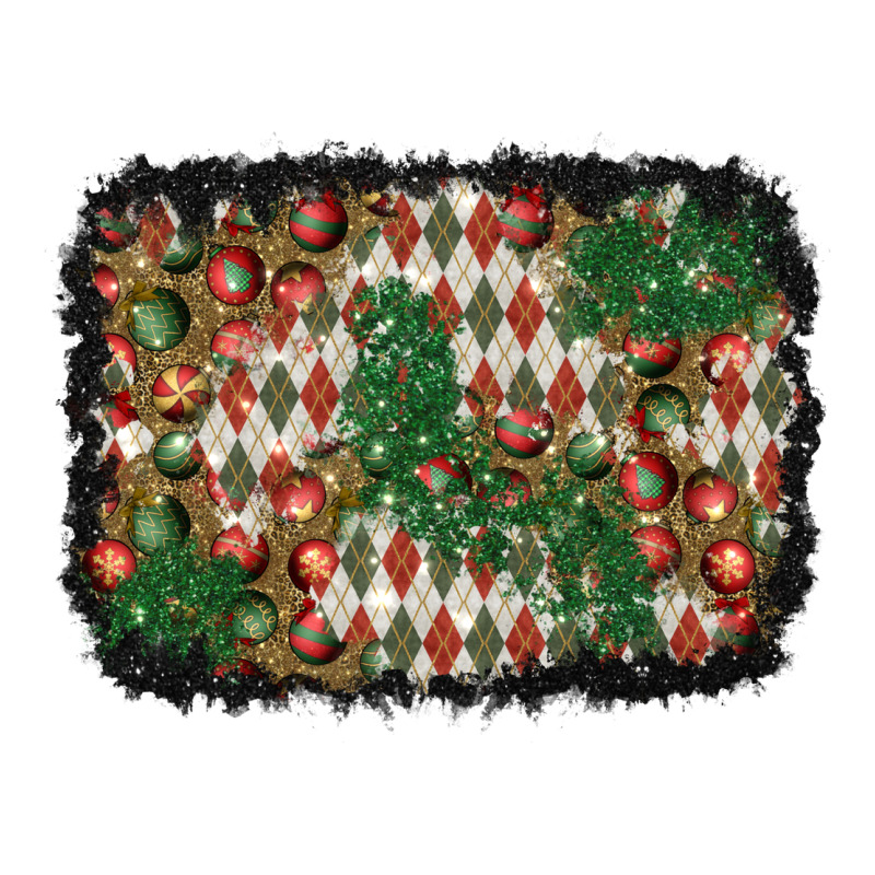 Christmas Ornament And Diamond Plaid  Background Ladies Tee by BundleAndBundleShop | Teevron