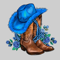 Valentines Day Blue Boots Cowgirl Hat And Roses Premium Tee | Teevron
