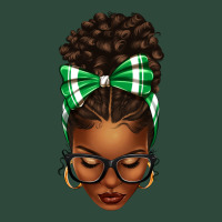 Afro Messy Bun Green And White Bow Zipper Hoodie | Teevron