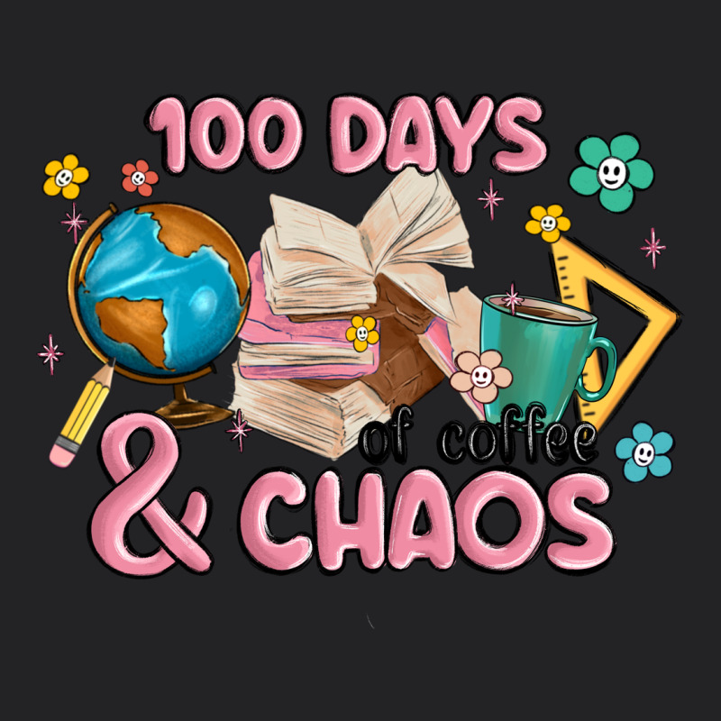 100 Days Of Coffe And Chaos Vintage Tee by MaliasSmallBusiness | Teevron