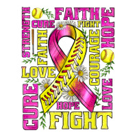 Breast Cancer Softball Ribbon Love Cure Fight Bbs Long Sleeve Tee | Teevron