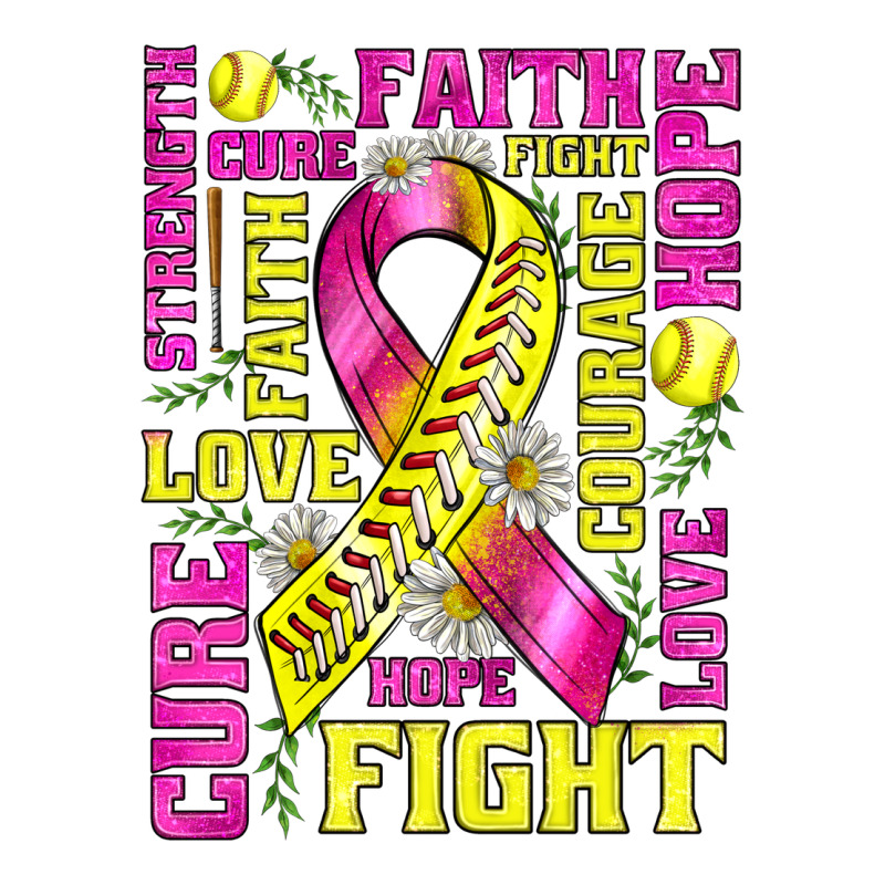 Breast Cancer Softball Ribbon Love Cure Fight Bbs Long Sleeve Tee by BundleAndBundleShop | Teevron