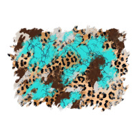 cowhide leopard turquoise background | Teevron