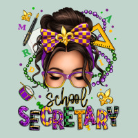 Mardi Gras School Secretary Caucasian Messy Bun Zipper Hoodie | Teevron