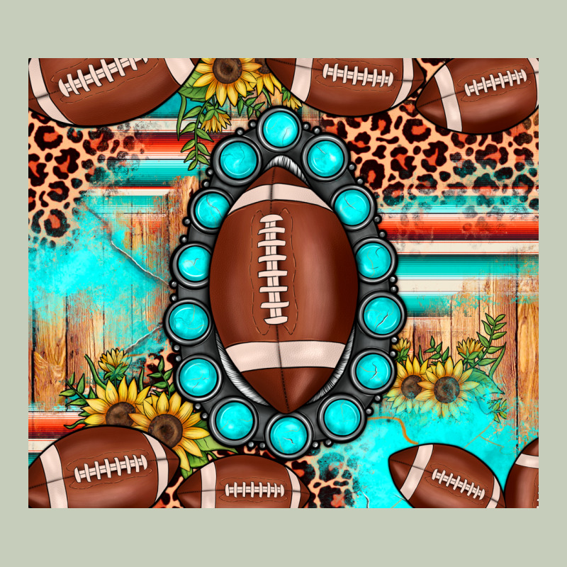 Football Leopard Turquoise Gemstone Sunflower Ladies Tee by JahusDesignShop | Teevron