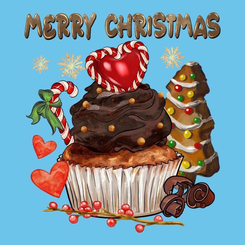 Merry Christmas Cupcake Chocolate Premium Sweatshirt by CowGirlArtShop | Teevron