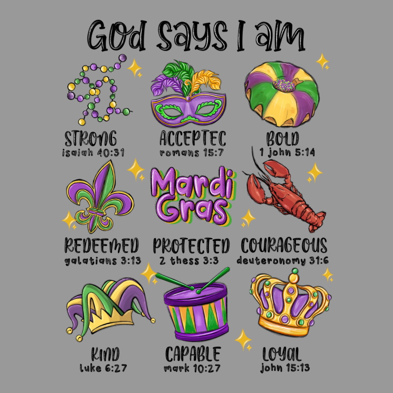 God Says I Am Mardi Gras Vintage Hoodie by MaliasSmallBusiness | Teevron