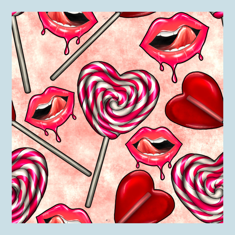 Valentines Day Lollipops And Lips Seamless Pattern Ladies Tee by BundleAndBundleShop | Teevron