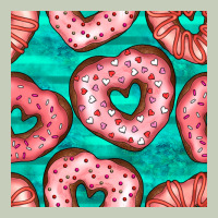 Valentines Day Heart Donuts Seamless Pattern Ladies Tee | Teevron