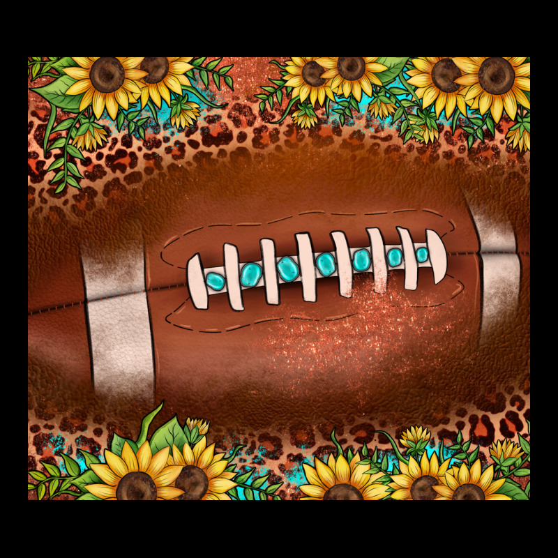 Football Leopard Turquoise Sunflower Ladies Tee by JahusDesignShop | Teevron