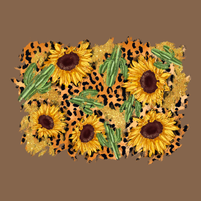Cactus Leopard Sunflower Glitter Background Premium Tee by AdoDesignShop | Teevron
