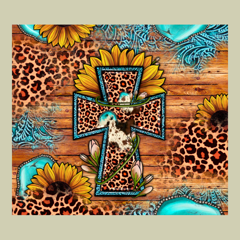 Leopard Cross Sunflower Heavy Core Tee by JahusDesignShop | Teevron