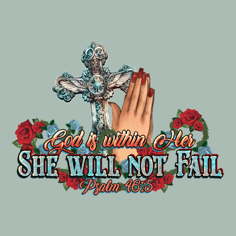 She Will Not Fail Psalm Christian Cross Pray Classic Tee by NancyCooperArtShop | Teevron
