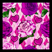 Valentines Day Roses And Diamond Plaid Seamless Pattern Ladies Tee | Teevron